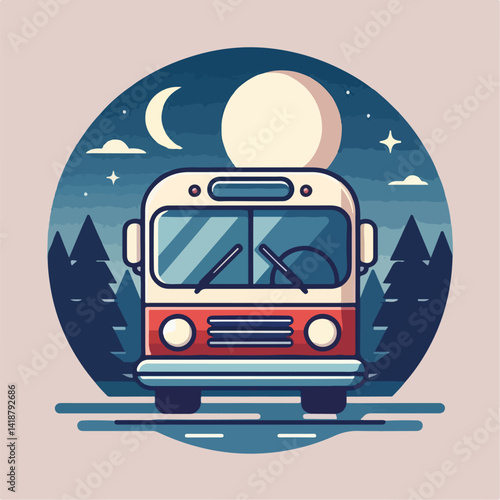 vector image of bus