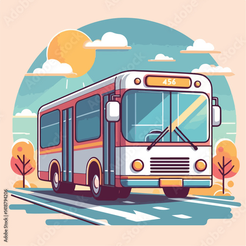 vector image of bus