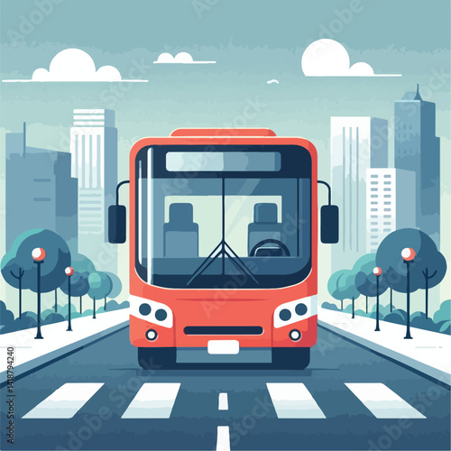 vector image of bus