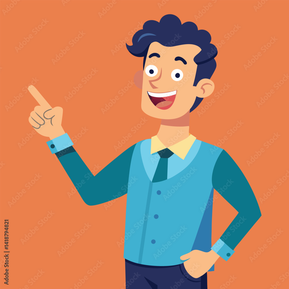 Happy man pointing into a blank copy space spot with two hands Happy man pointing into a blank copy space spot with two hands