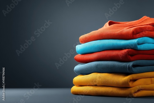 Stacked colorful t-shirts (5)