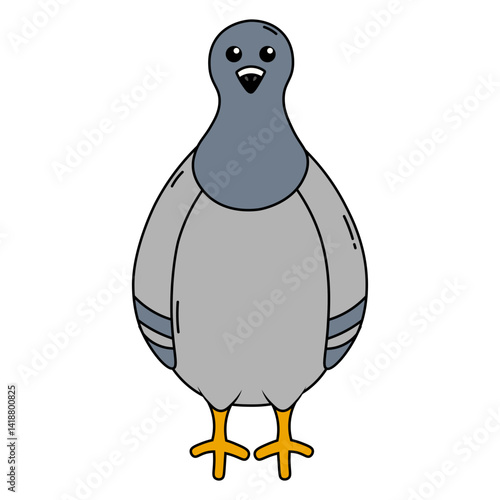 Obraz na płótnie Cute Pigeon Illustration with Cartoon Design. Isolated Vector Character. w salonie