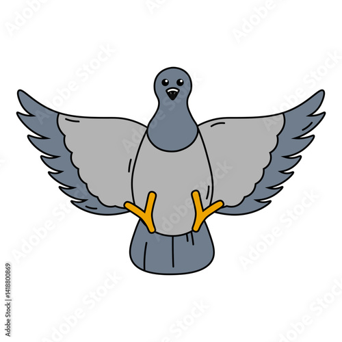 Obraz na płótnie Cute Pigeon Illustration with Cartoon Design. Isolated Vector Character. w salonie