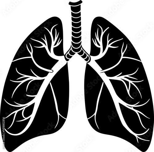 Human lungs vector icon.
