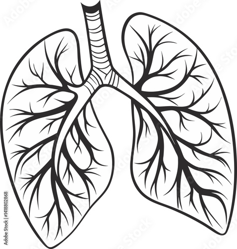 Human lungs vector icon.