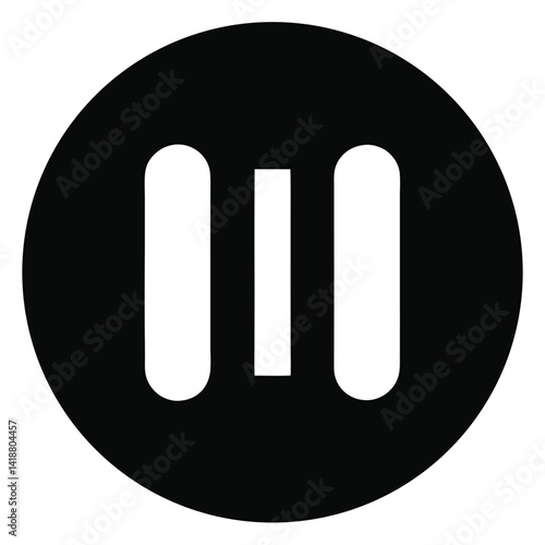Media Control Pause Icon Silhouette