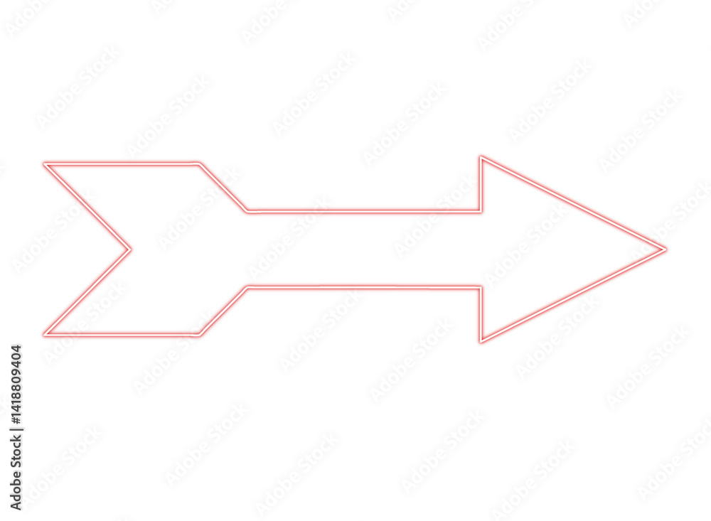 red neon arrow icon, abstract lighting red arrow isolated on white background with copy space for text red neon arrow icon, abstract lighting red arrow isolated on white background with copy space for text