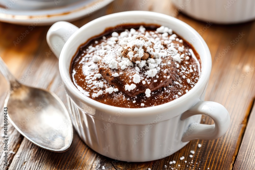 Chocolate dessert in small dish Chocolate dessert in small dish