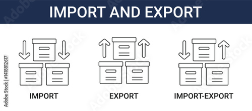 Import Export Icon Set Collection