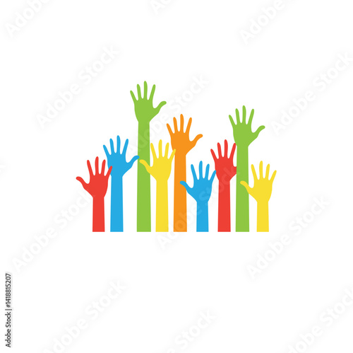 Colorful hand for Autism Awareness Day