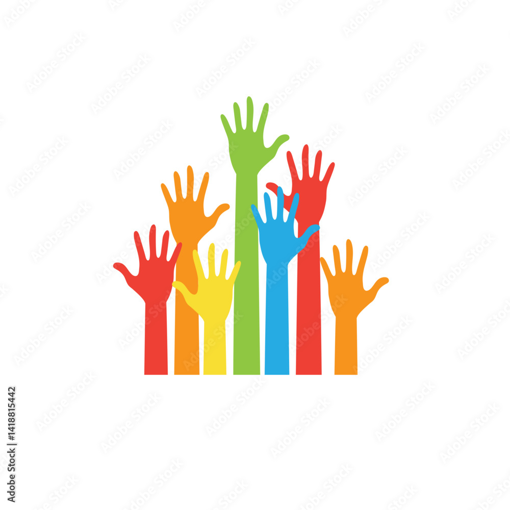 Fototapeta premium Colorful hand for Autism Awareness Day