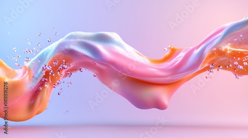 Dynamic liquid splash in peach and lavender hues