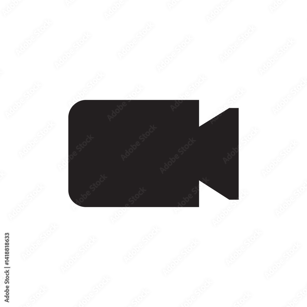 Simple Black Video Camera Icon Minimalist Filmmaking, Recording, and Streaming Symbol Simple Black Video Camera Icon Minimalist Filmmaking, Recording, and Streaming Symbol