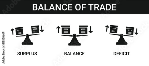 Balance of Trade Icon Set Collection