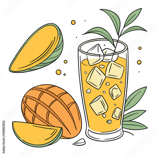 Mango-splash-cooler-drink-a-detailed-realistic-col  