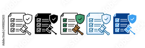 Regulatory Compliance Icon Set Multiple Style Collection