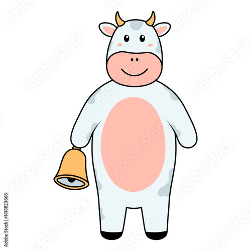 Obraz na płótnie Cute Cow Illustration in Cartoon Design. Vector Character. w salonie
