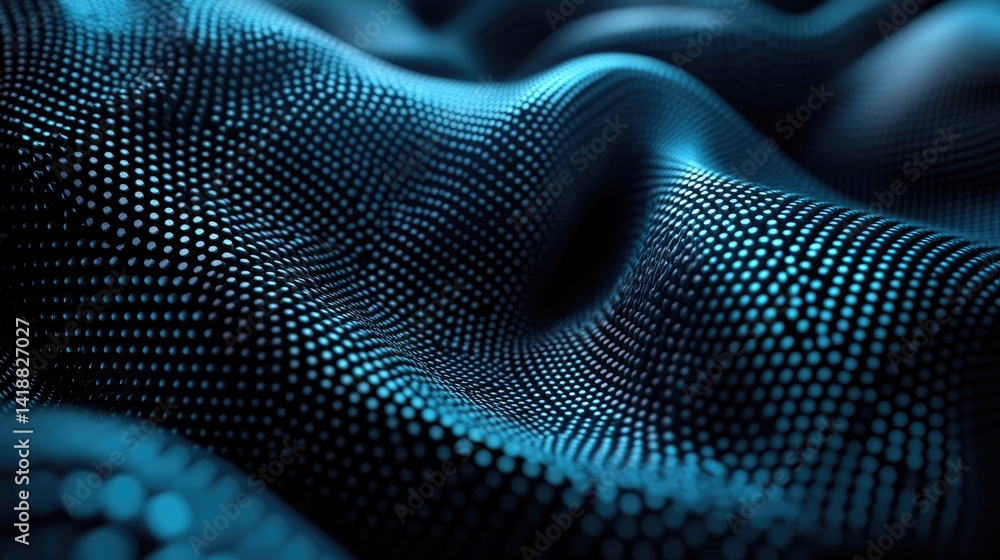 Obraz premium Abstract wavy texture with glowing dots.
