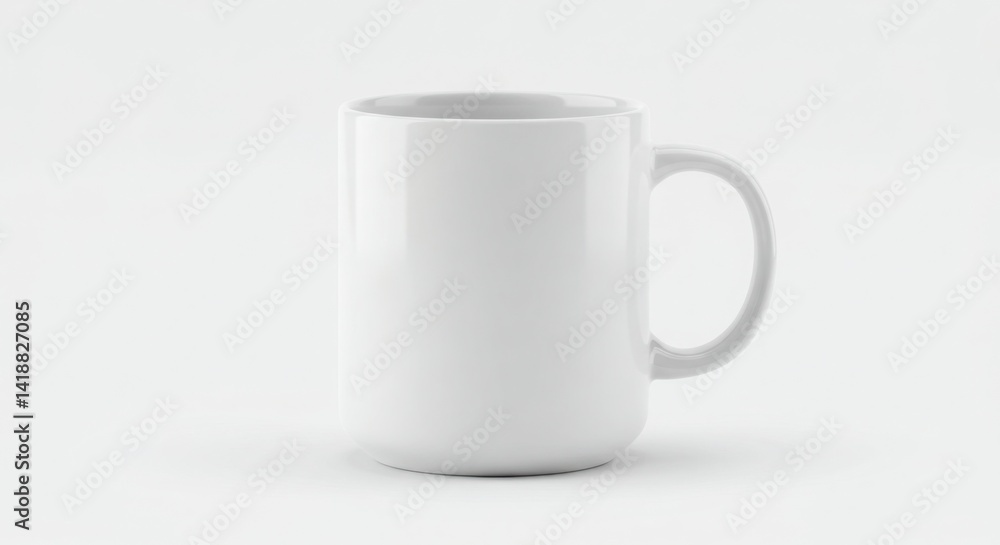 Fototapeta premium White Mug Mockup Isolated on White Background Display