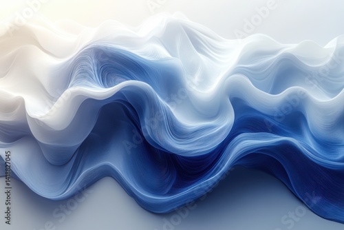 smooth flowing blue waves abstract background with soft light and minimalistic design