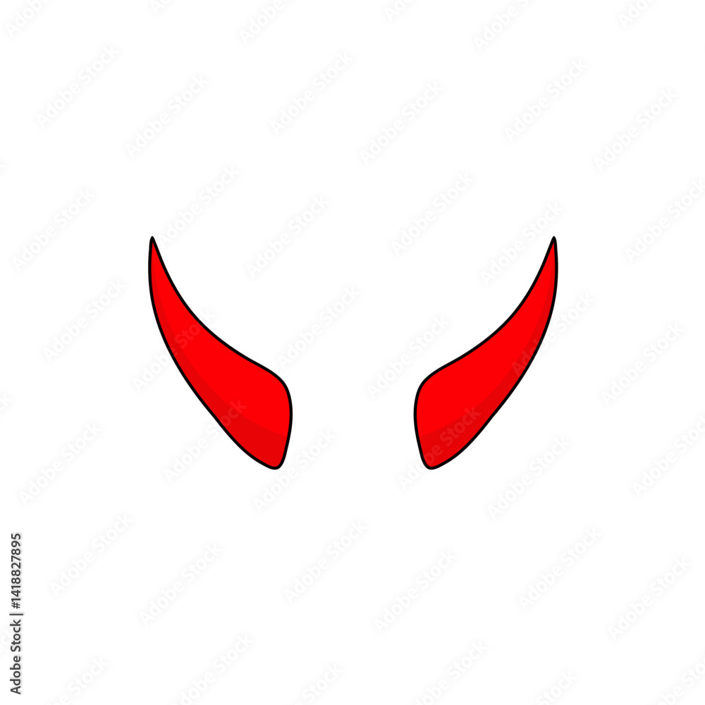 Simple red devil horns icon Simple red devil horns icon