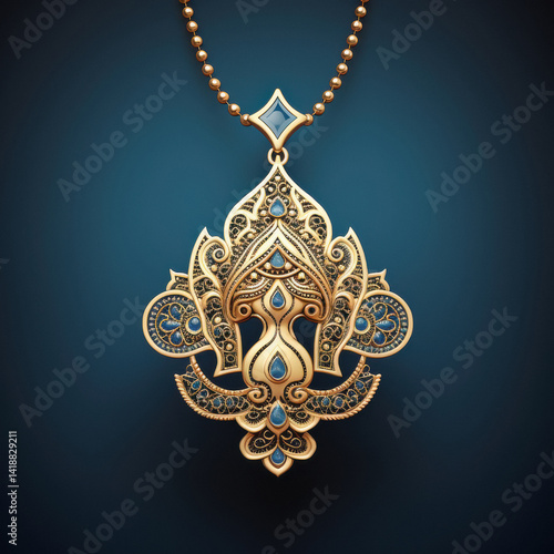 Lord ganesha face design gold pedant