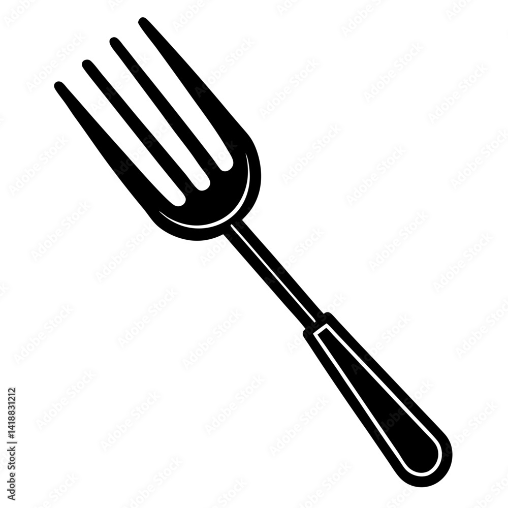 grill fork line art vector illustration with white background grill fork line art vector illustration with white background