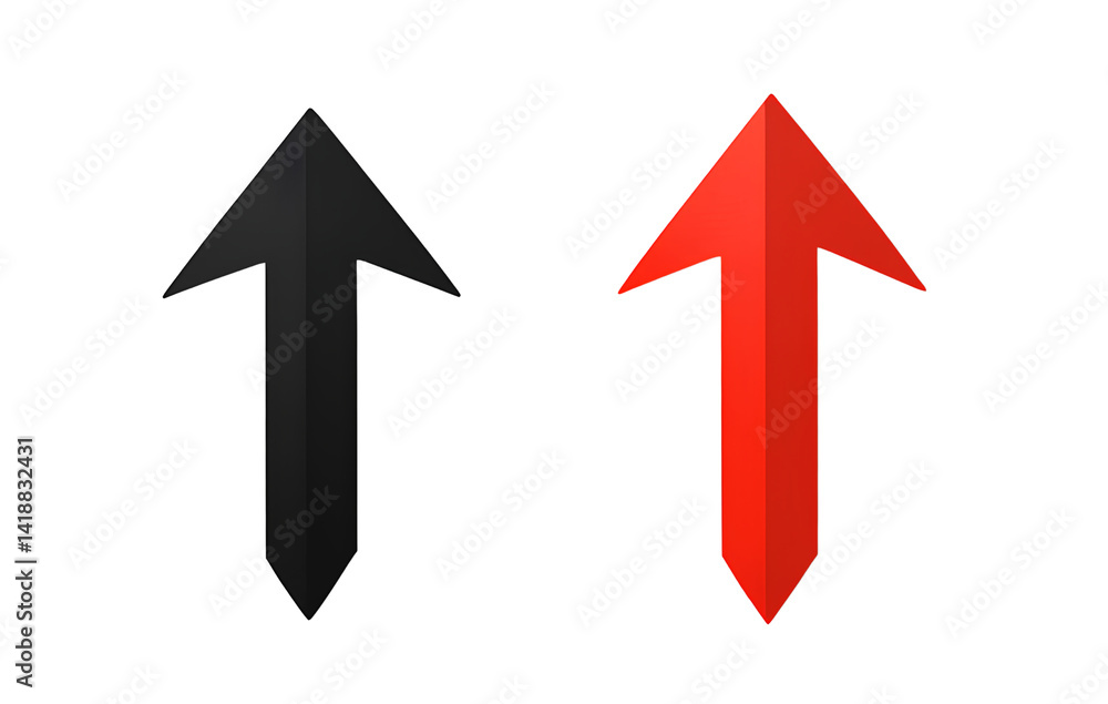 Red arrow pointing right, black arrow pointed down on transparent background Red arrow pointing right, black arrow pointed down on transparent background