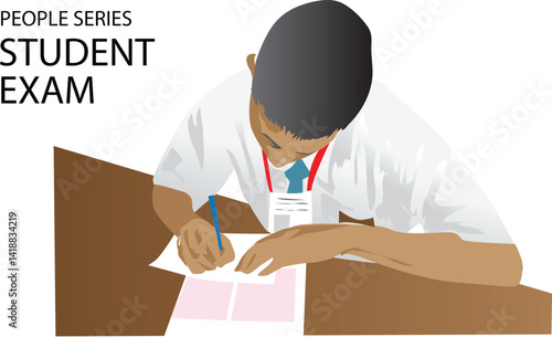 boy as student has busy at exams  