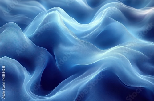 blue abstract waves background smooth flowing water gradient digital design modern elegant futuristic