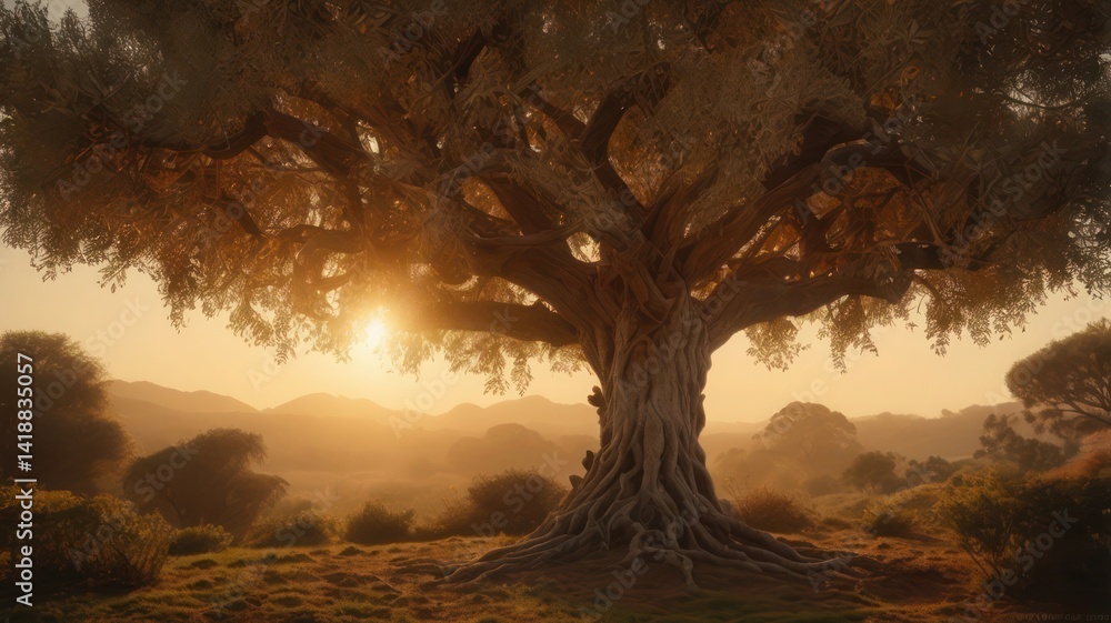 Fototapeta premium sunset in the woods