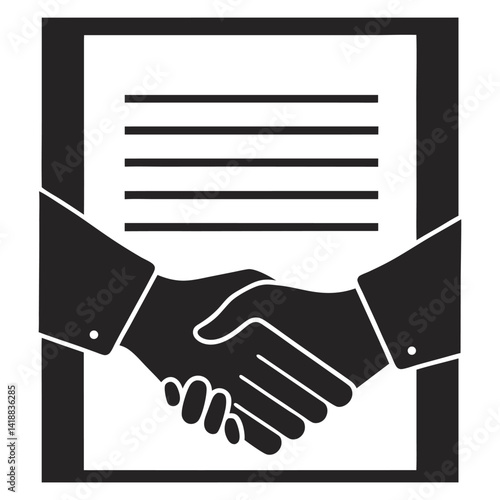 Handshake symbol of agreement partnership and business deal