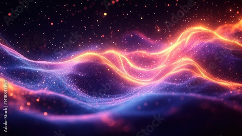 Futuristic Digital Wave Energy Abstract Cyberspace Technology Background