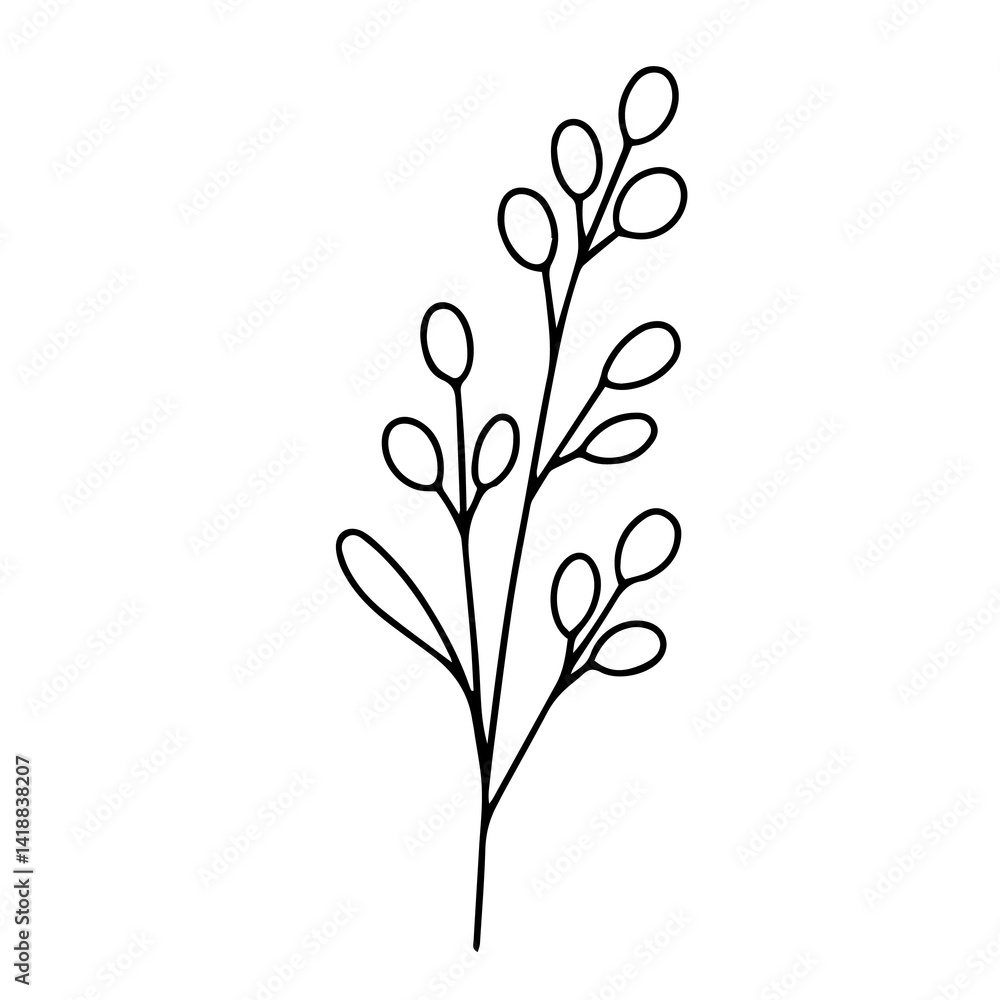 Dried Wildflower Line Art Set – Minimal Botanical Hand-Drawn Elements Dried Wildflower Line Art Set – Minimal Botanical Hand-Drawn Elements