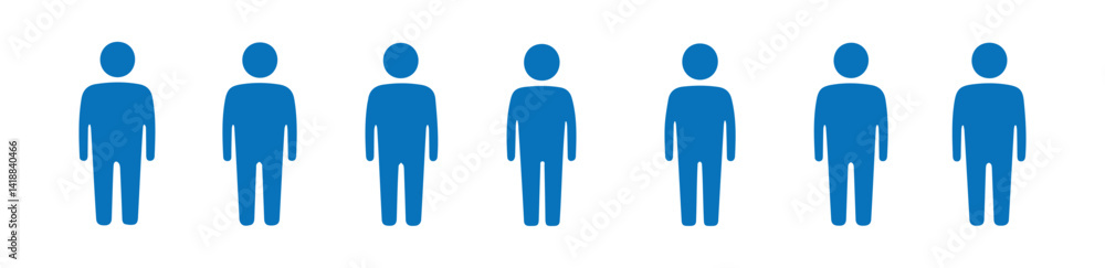 Obraz premium Silhouette People Icon Set for Human Resources, Social, or Demographic Design Projects 