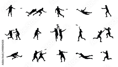 ultimate flying disc player silhouette