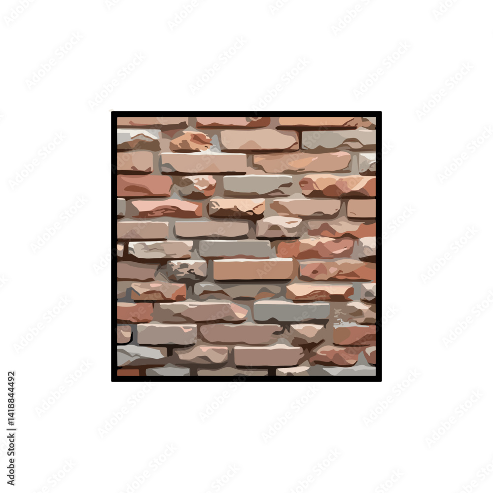 Fototapeta premium Textured brick wall background in earthy tones 