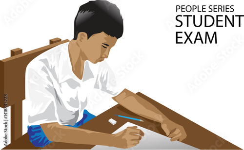 a student has ben answer at the school exam