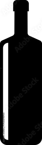 Wine bottle icon in flat. isolated on transparent background.
