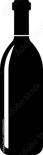 Wine bottle icon in flat. isolated on transparent background.
