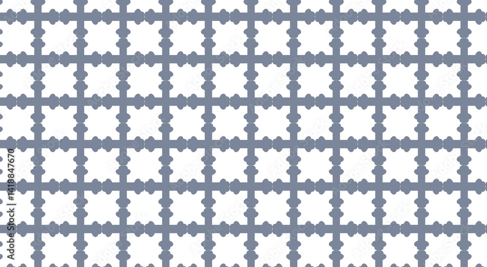 Seamless vector geometric pattern forming a grid with rounded shapes creating squares, ideal for backgrounds, textiles and decorative prints Seamless vector geometric pattern forming a grid with rounded shapes creating squares, ideal for backgrounds, textiles and decorative prints