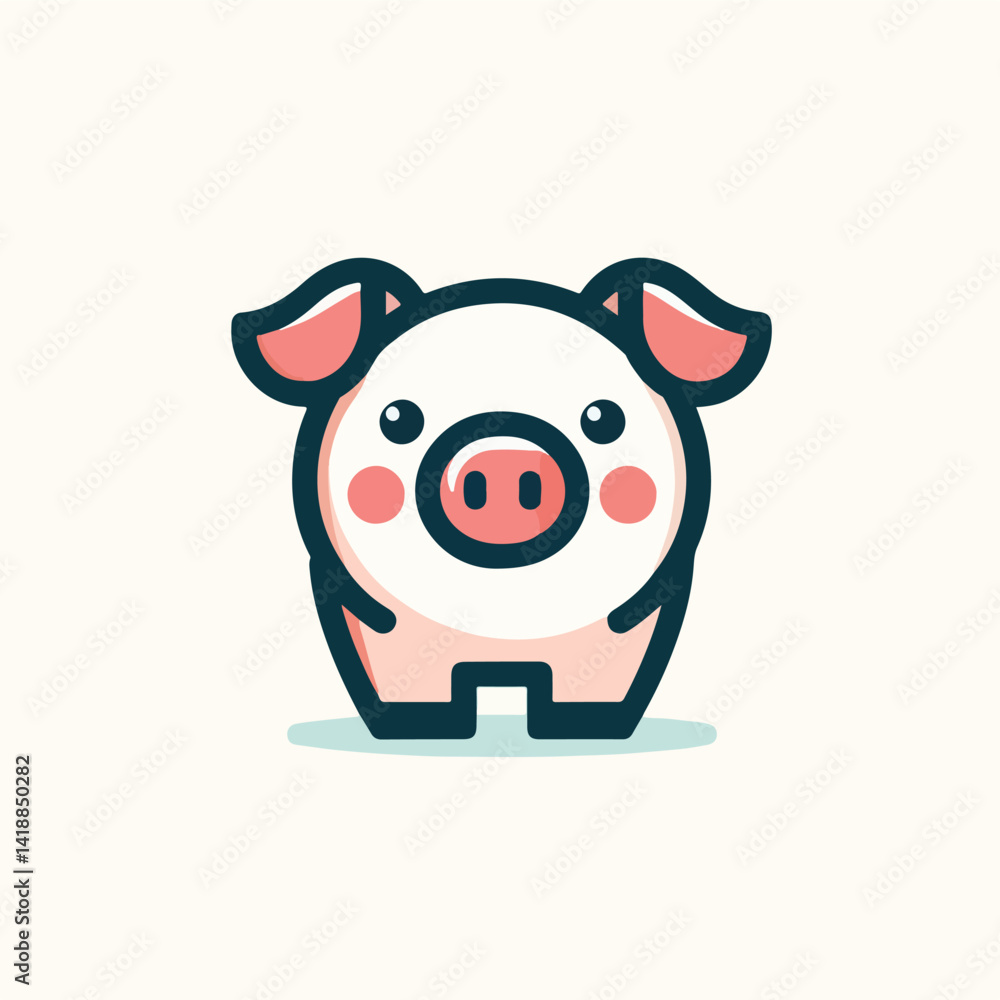 Fototapeta premium vector image of cute pig