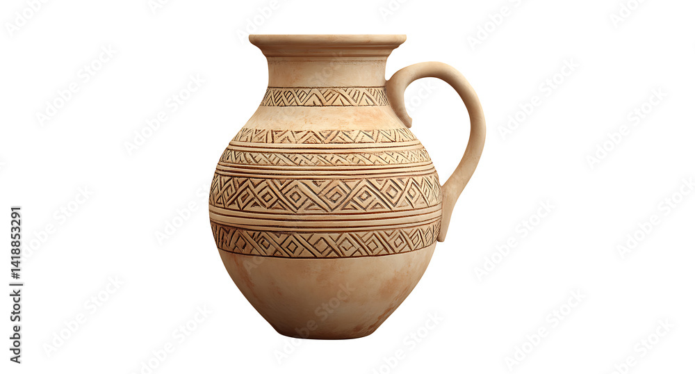 Isolated Earthy Brown Clay Jug on Transparent Layer, isolated on transparent background Isolated Earthy Brown Clay Jug on Transparent Layer, isolated on transparent background