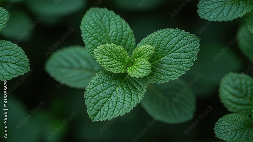 Close-up of vibrant mint leaves Close-up of vibrant mint leaves