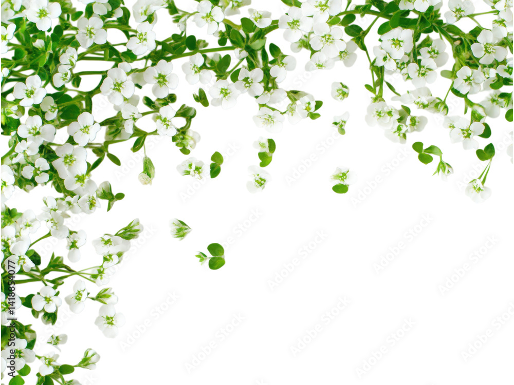 Elegant White Flowers Cascading on Black Background: A Stunning Floral Image Elegant White Flowers Cascading on Black Background: A Stunning Floral Image