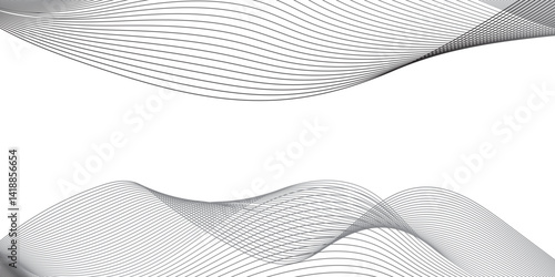 Abstract Vector Composition of Wave Lines on Transparent Background – Ideal for High-Tech Communication Designs, Big Data Reports, Research Presentations, and Business Technology Collateral
