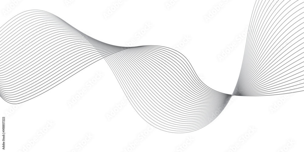 Seamless Wave Line Pattern Isolated on White Background – Abstract Vector Design for Futuristic Tech Presentations, Blockchain Graphics, and Web or Mobile Interface Backgrounds
