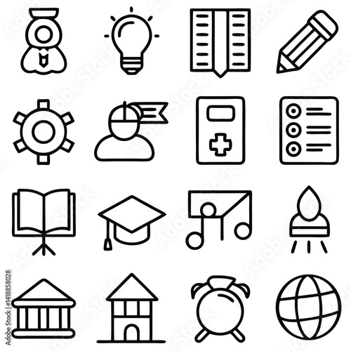 Collection of Education and Learning Line Icons