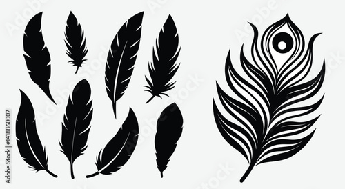 Feather icon vector, sign, symbol, logo, illustration, editable stroke, flat design style isolated on white linear