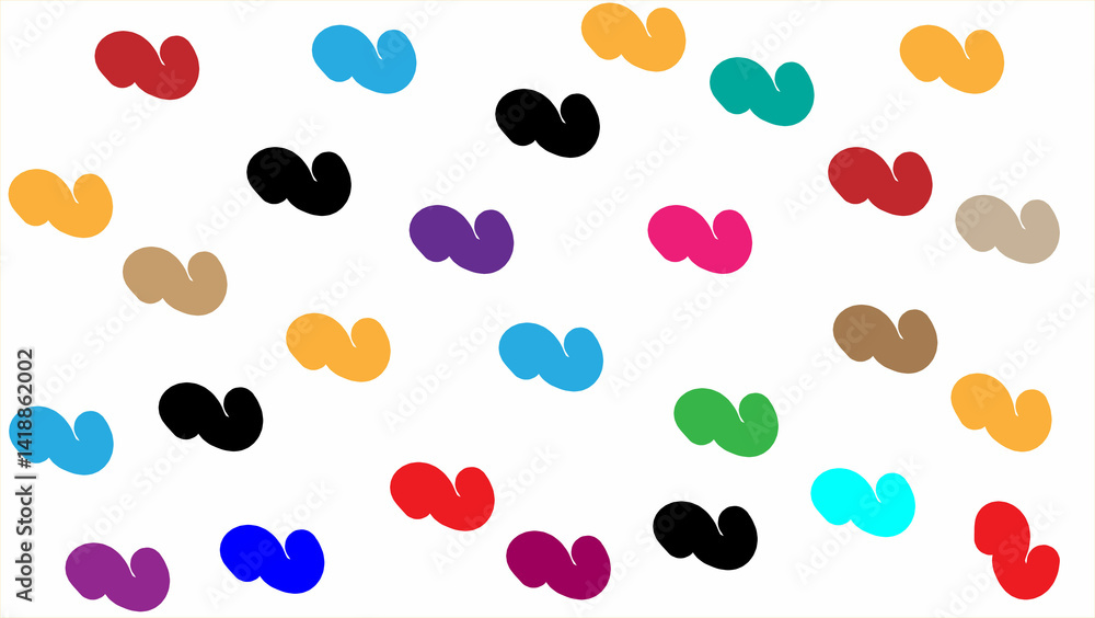 Colorful Curved S Pattern Background on White Colorful Curved S Pattern Background on White